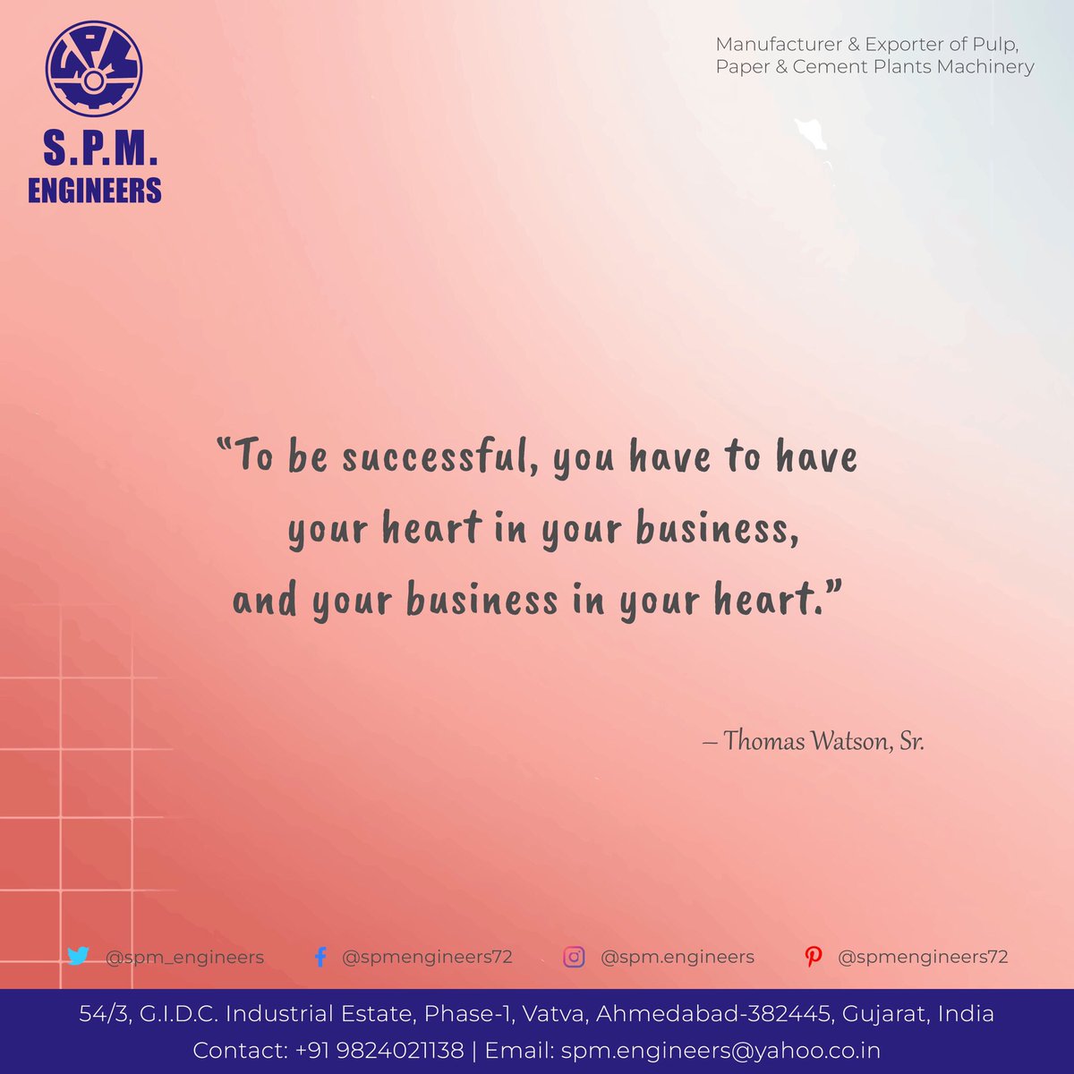 spm_engineers's tweet photo. #spmengineers #digestor #mg #instagram #paper #cement #machine #popereel #dryers #bearinghousing #slatconveyor #trending #managingdirector #sustainabledevelopment #turnkeyprojects #motivationalquotes https://t.co/fUab5SdQw6