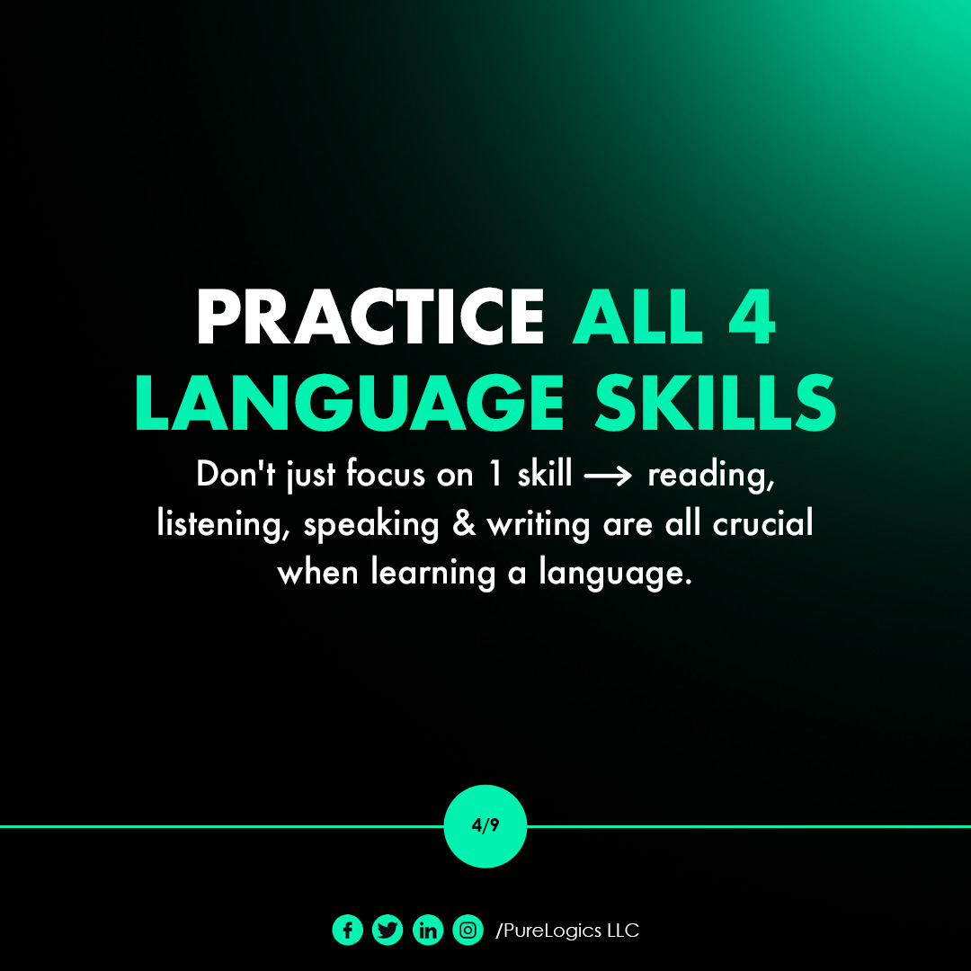 atifatpl's tweet image. PRACTICE ALL 4 LANGUAGE SKILLS
Don&apos;t just focus on 1 skill -› reading, listening, speaking &amp;amp; writing are all crucial when learning a language.
#ConversationPractice #LanguageExchange