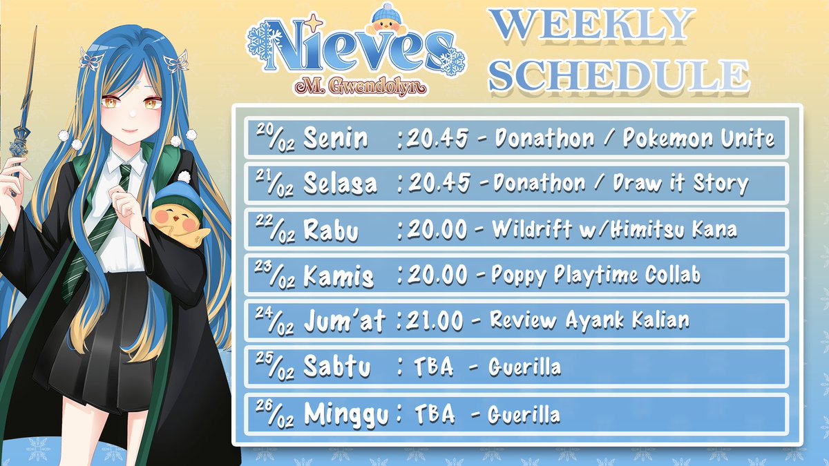Wendymissja's tweet photo. [ SCHEDULE UPDATED ]
Berikut hastag menyeluruh untuk Wendy❄ :
• General : #WendyMissja
• Live Streaming : #WendyMisstream
• Art : #MissjArt
• Clip : #WendClip
• Meme/Shitpost : #WenXixi
• Horror/Mystery : #WenDevil / #MissTerry
• Story : #WenDemiurgic
• Nsfw : #WeNutz https://t.co/TdzWOae3ks