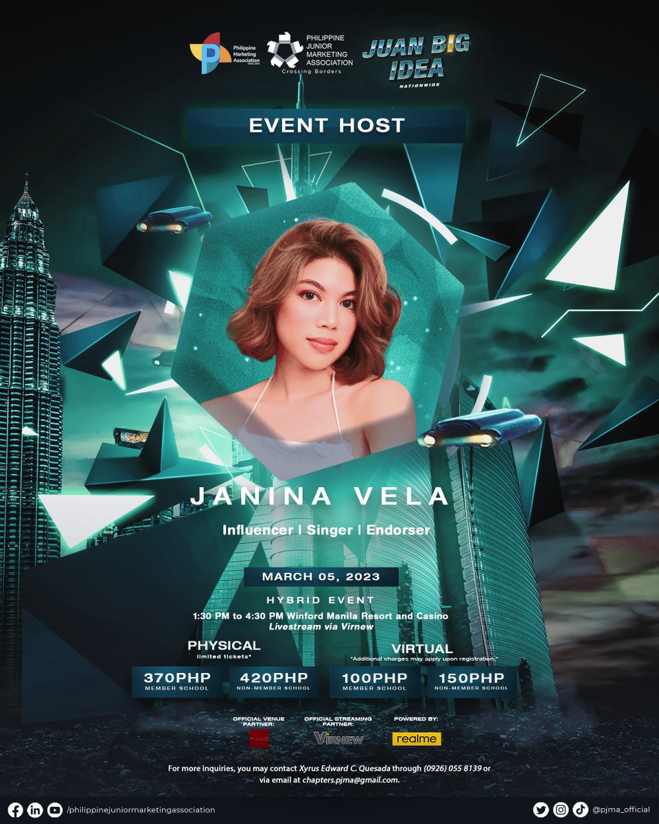 pjma_official's tweet photo. Breaking boundaries, unlocking opportunities!
Prepare to take the time machine and discover brand new strategies and innovative ideas as Ms. Janina Vela leads the journey towards the future.
Grab your virtual seats now through:
https://t.co/hVpyzde9cY.
#GlimpseofTheFuture https://t.co/SQzztyuOdl
