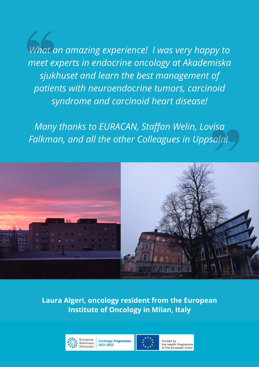 ERN_EURACAN's tweet photo. EURACAN was very happy to benefit from the ERN Exchange programme (2020-2022) as it enabled many successful visits accross the EU. Below some feedback from the colleagues @SanRaffaeleMI @CLCCLeonBerard @Akademiska_Nytt @IEOufficiale @ErasmusMC @FnMotol #ERN #EC #Ecorys https://t.co/iooFGaFpYS