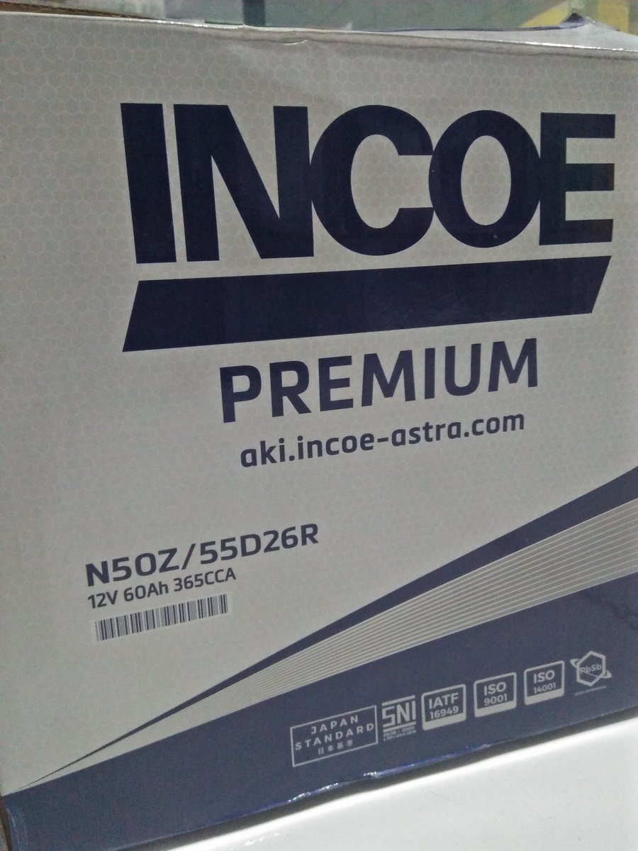 INCOE PREMIUM
NS50Z /55D26R
12 Volt 60Ah
365 CCA
storing Dawuhan Isuzu Giga
21 Feb 2023