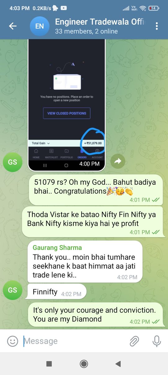 Today my friend Civil Engineer Gaurang Sharma profit was 51079. If you want to get updates in live market you can join my free telegram channel t.me/Engineer_Trade… #sharemarket #bankniftyoption #finniftyoption #niftyopation