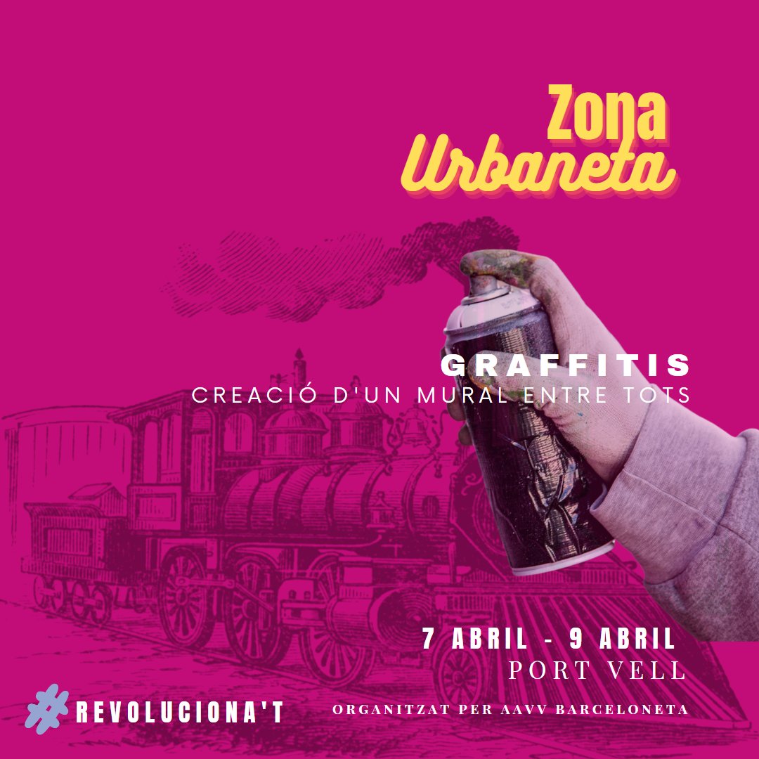 Revolucionat23's tweet image. 🎨 Creació d&apos;un mural amb grafitis sobre lona.

Ajuda&apos;ns a crear un mural entre tots els veïns, veïnes i visitants! 

#AAVVBarceloneta #revolucionatbarceloneta
#Revolucionat #art #streetstyle
#streetart #labarceloneta #graffiti
#graffitistyle #graffitiart #joves #adults #gentgran