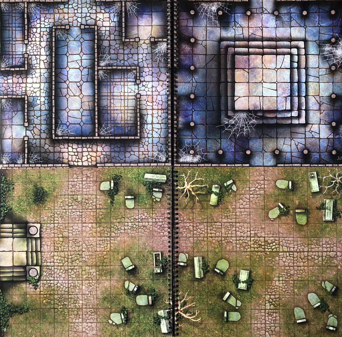 LokeBattlemats's tweet image. Some of my favourite combinations from our brand new map books Castles, Crypts &amp;amp; Caverns! Where will the adventure take you? #dnd #rpgmaps #battlemap