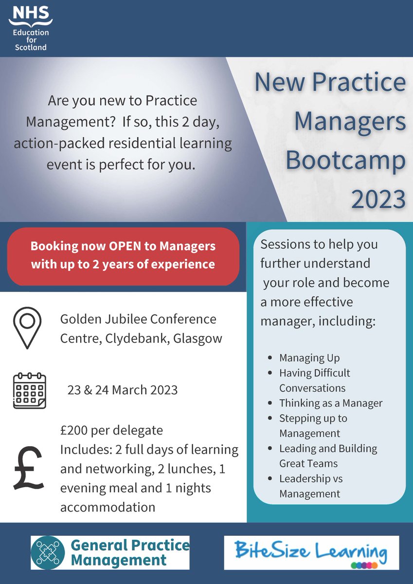 Come and join us for 2 days of learning and networking. This would also be useful for Assistant PMs who may be stepping up to the role of PM in the near future.
