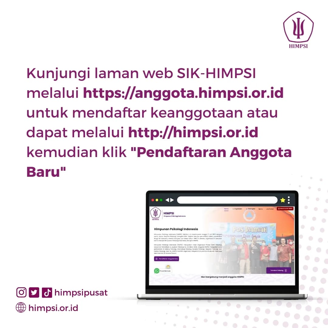 himpsipusat's tweet photo. Untuk mendaftar keanggotaan HIMPSI pastikan Anda adalah lulusan Psikologi ya, karena ini merupakan syarat utama pendaftaran.
#HIMPSI
#HIMPSIPUSAT
#HIMPSIadalahKITA https://t.co/qZD2cU5Gkq