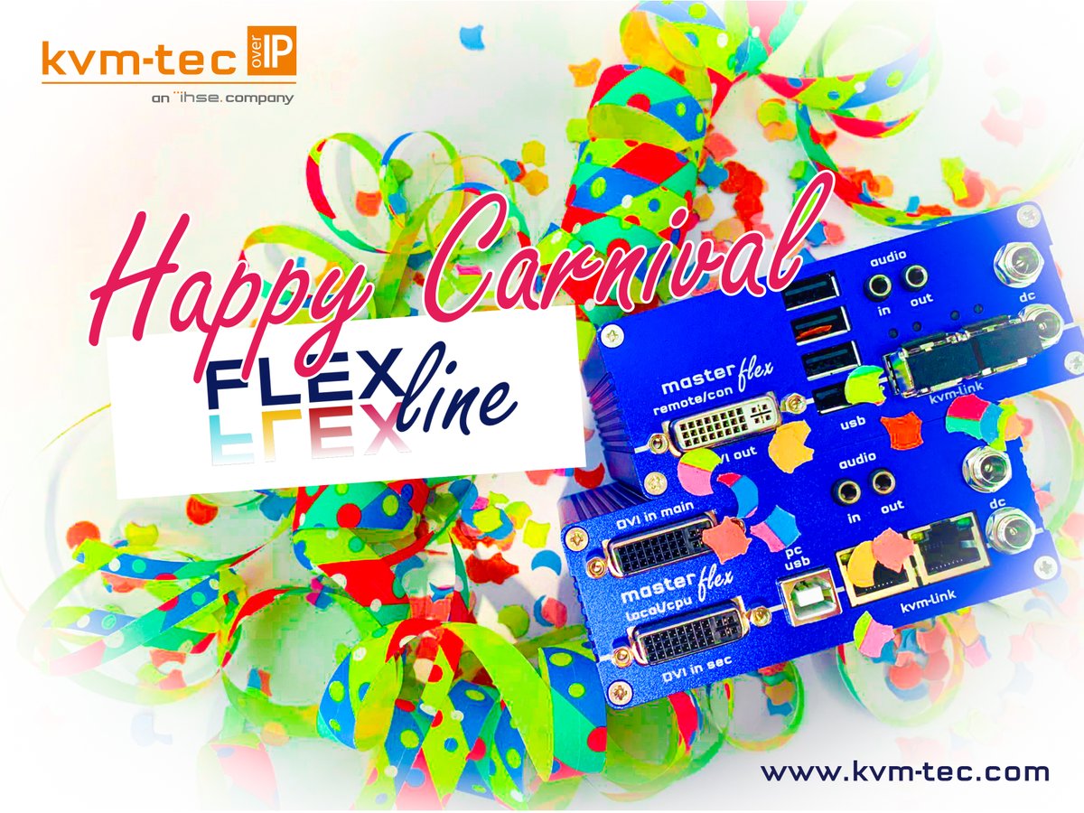 Happy Carnival! 

Check out our customized and colorful FLEXline! 
kvm-tec.com/en/overview-pr…