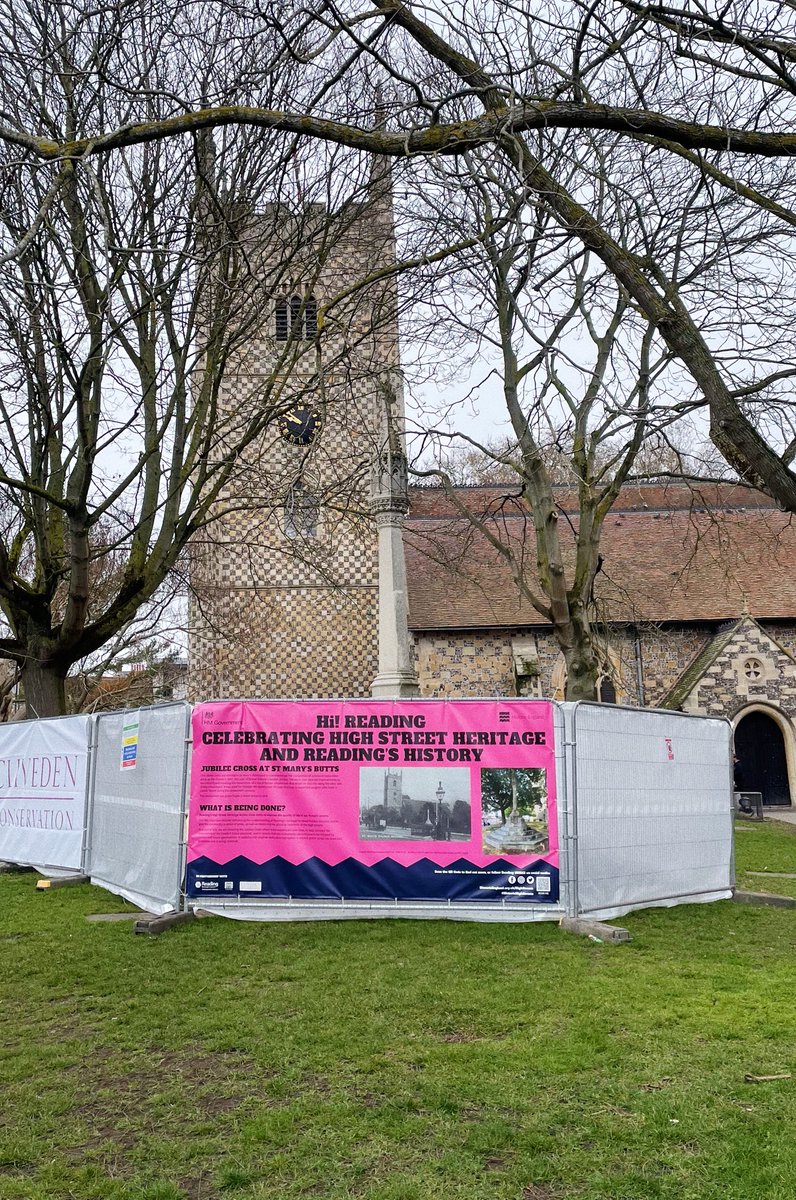 hshaz_reading's tweet photo. Works are underway to clean monuments within the Town Centre as a part of the HSHAZ! Head over to Reading Minster and Market Place to see the new colourful banners providing a bit of history on each statue. @ReadingCouncil @HistoricEngland @ClivedenConserv #rdguk #HSHAZReading https://t.co/bp006LUtSt