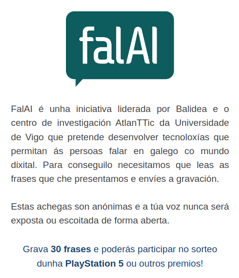 PaulinhaVCLR's tweet photo. Axudade a que sexa posible falar cos aparatos electrónicos en lingua galega! Entrade nesta ligazón e gravade as 30 frases que aparecen na pantalla, só vos levará uns minutos: https://t.co/SRnCXw807b https://t.co/u9ejzl5tWj