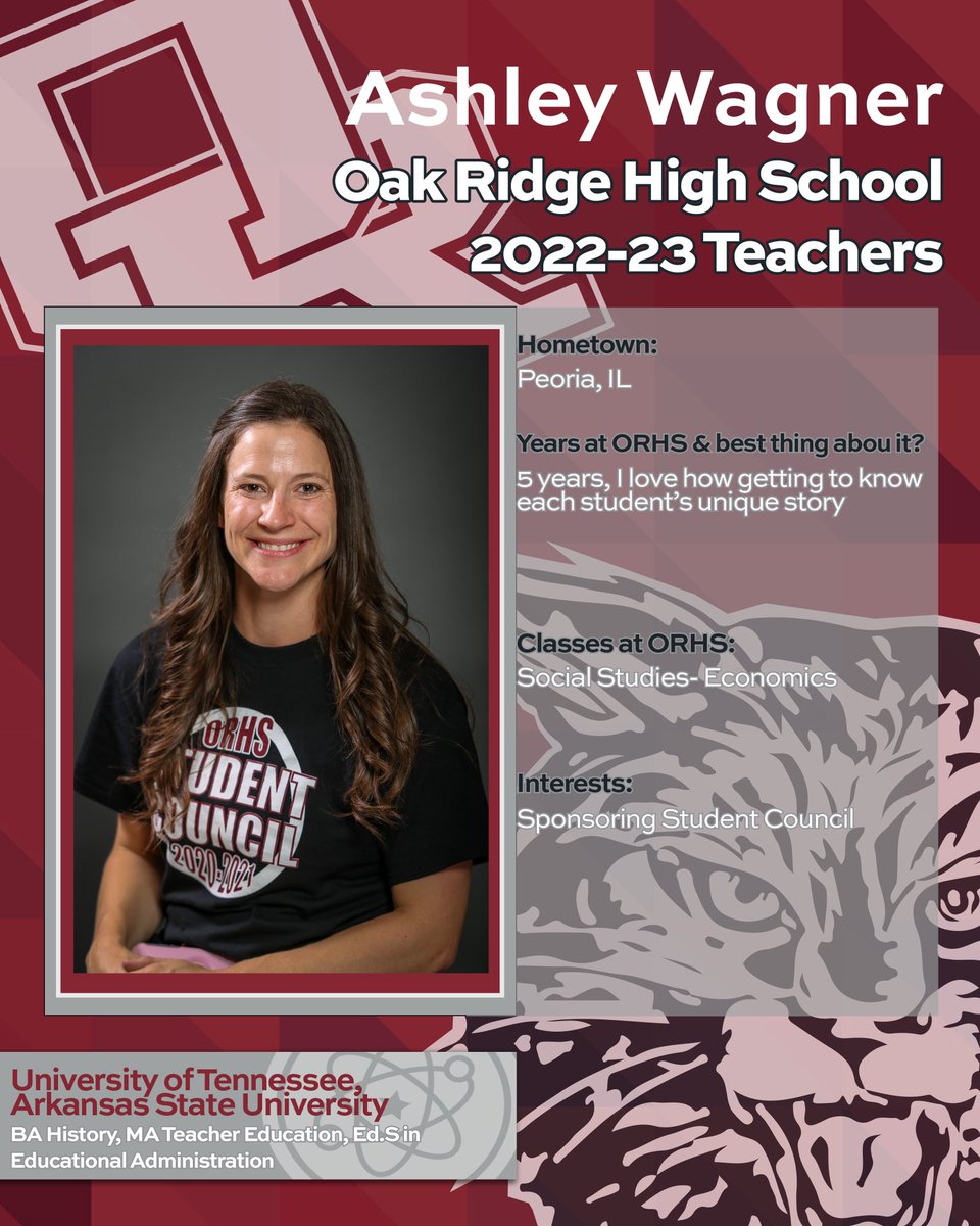 One of many ORHS staff who hail from far away, Ms. Wagner teaches economics and sponsors our very active Student Council. 🐐