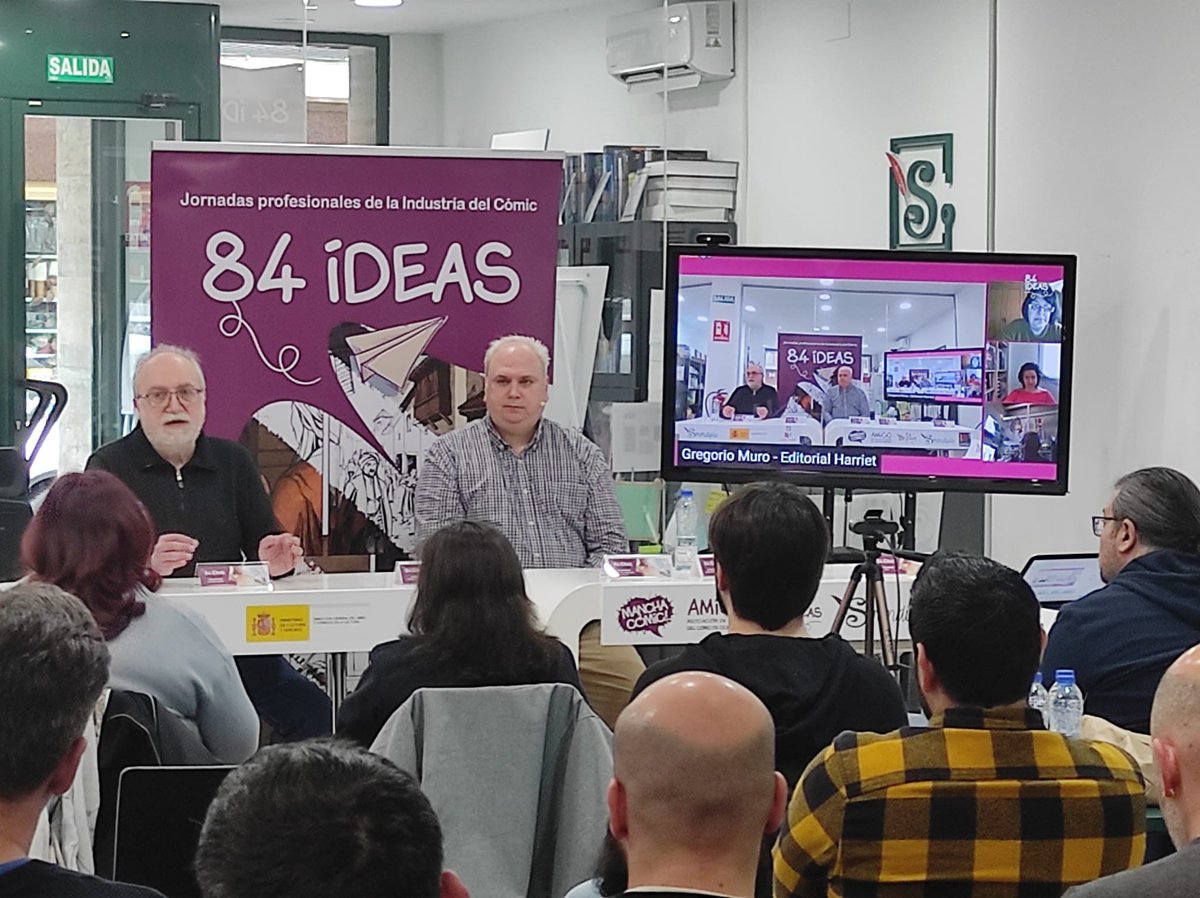 Manchacomic's tweet image. Que una de las soluciones del futuro del cómic pasa por EXPORTAR OBRAS y NO AUTORES/AS, es una máxima en la que debemos poner todo nuestro empeño... #84ideas con Yolanda @grafitoed , Nicolás @camaracr , Gregorio #harrietediciones , Salvador Diffuson Internat. y Cristina @ICEX_