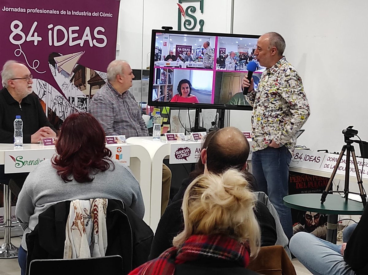 Manchacomic's tweet image. Que una de las soluciones del futuro del cómic pasa por EXPORTAR OBRAS y NO AUTORES/AS, es una máxima en la que debemos poner todo nuestro empeño... #84ideas con Yolanda @grafitoed , Nicolás @camaracr , Gregorio #harrietediciones , Salvador Diffuson Internat. y Cristina @ICEX_