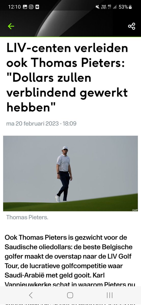 gerald_vdp's tweet photo. @Thomas_Pieters Versta je overgang naar LIV, maar 3 weken geleden zeggen dat geld niet belangrijk is, maar nu wel de Spelen (wss) en de Ryder Cup skippen voor extra dollars is hypochriet. Geen voorbeeld voor de sport ⛳️ Practise what you preach! https://t.co/iFSqy6eXcX
