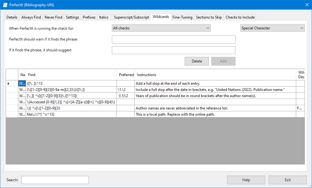 anglopremier's tweet image. In the recent wildcards demo by @IntelligentEdit, James Harbeck gave examples for changing bibliography entries. I recently began creating a separate bibliography sheet for each client.  When I spot an issue, I add a rule that would detect it in future. #PerfectItMasterclass