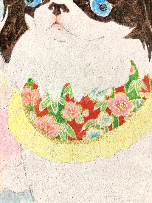 最近、梅がちらほら咲いて来ていて、春を感じますね。梅柄を描きながら、思いました。 