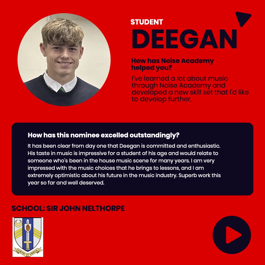 LET'S TAKE A LOOK AT SOME MORE  #NOISEHEROES 
This time from Director Joe. Congratulations to Oliver &amp; Deegan <a href="/SJNBrigg/">Sir John Nelthorpe</a> - Incredible work, keep at it 🥳