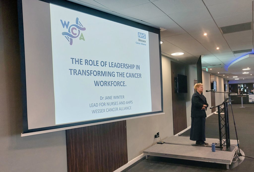 NHS_WCA's tweet photo. Jane Winter, Lead Nurse for the Alliance, talks about the role of leadership in transforming the cancer workforce. #WCAWorkforce https://t.co/GJGKEYrthf