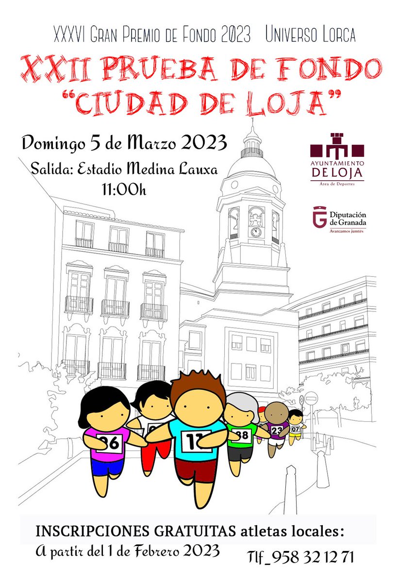 <a href="/lojadeportes/">Área de Deportes Loja</a> anima a los atletas lojeños a participar en la XXII Carrera de Fondo ‘Ciudad de Loja’ que se celebra el 5 de marzo. Podrán inscribirse gratuitamente  hasta el viernes día 3. La prueba es la segunda del Circuito de <a href="/dipgra/">Diputación de Granada</a> de este año
elcortodigital.es/noticia/el-ayu…