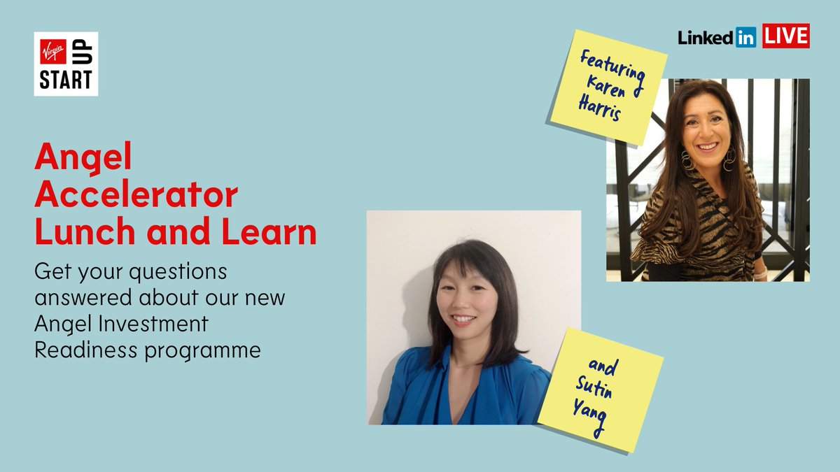 VirginStartUp's tweet photo. We're thrilled to announce that Karen Harris, founder of @StoriBoardLife will be joining Sutin Yang tomorrow lunchtime on our LinkedIn Live to answer your questions about our Angel Programme.😍📹

Be there or be square! 🤩 https://t.co/jEC1gqEjhc https://t.co/9KijF0jwjk