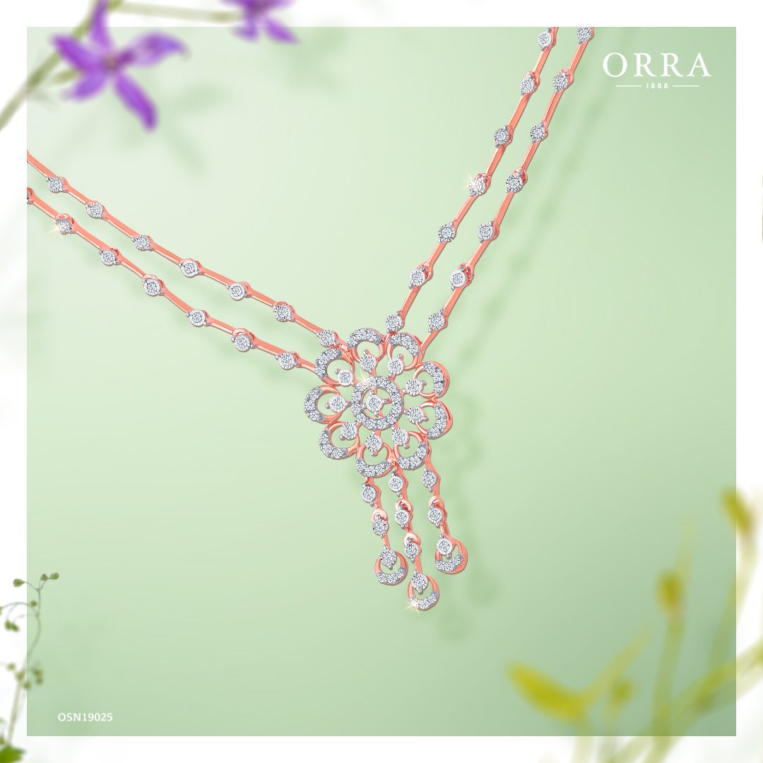 ORRAJewellery's tweet photo. As finest of the nature blooms in beauty this season, bask in the finest craft of ORRA. Adorn the touch of spring.
.
.
#ORRAJewellery #FineJewellery #ADiamondDestination #DiamondNecklace #Spring https://t.co/kFXWo98W83