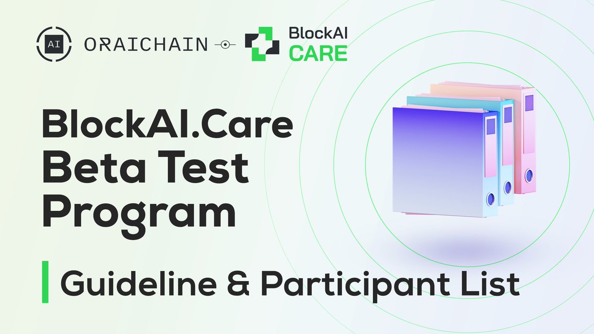 📣 BlockAI.Care Beta Test #guideline is out!

Let’s get ready to dive in and see what this release of #AI remote #healthcare app is all about!

🎯 Reward: Total (in ORAI) = Total points x 0.5 ORAI

Read more: blog.orai.io/blockai-care-b…

$ORAI <a href="/BlockAiCare/">BlockAI.care</a>
