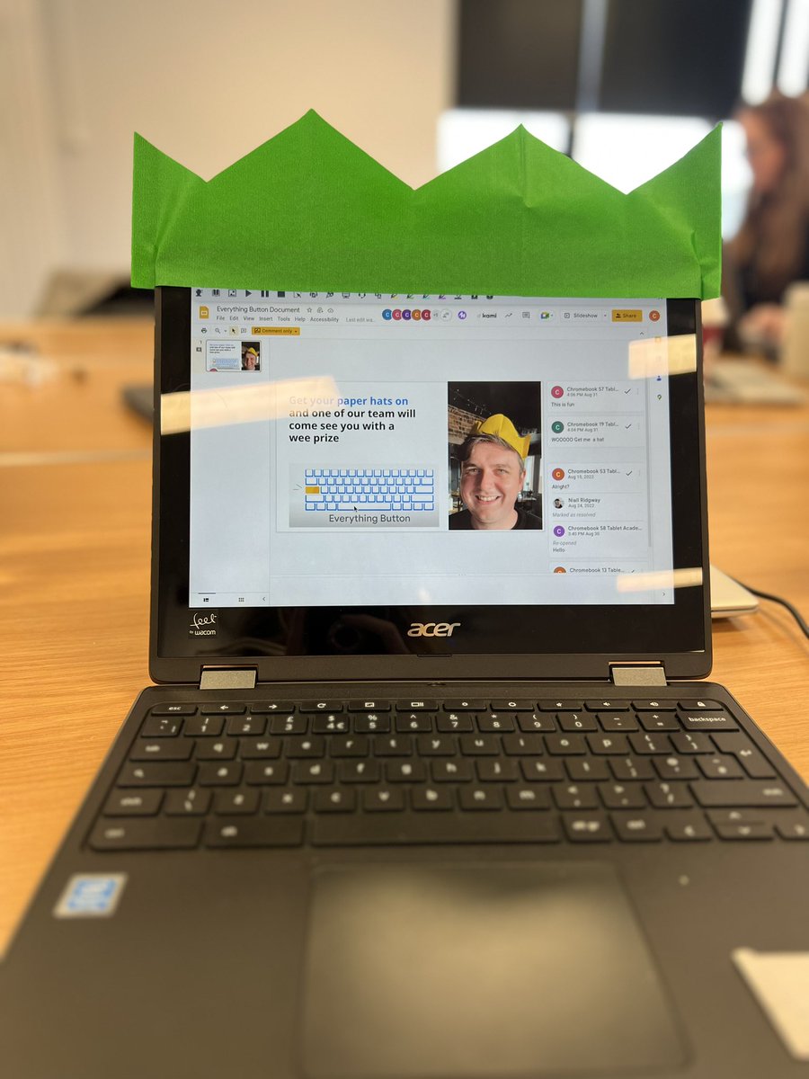 MissTosunoglu's tweet photo. Google making me feel like the queen that I am! Loved learning about key features of the Chromebook today! @GoogleForEdu @Google #chromebookroadshowscotland https://t.co/HBX1960yfv