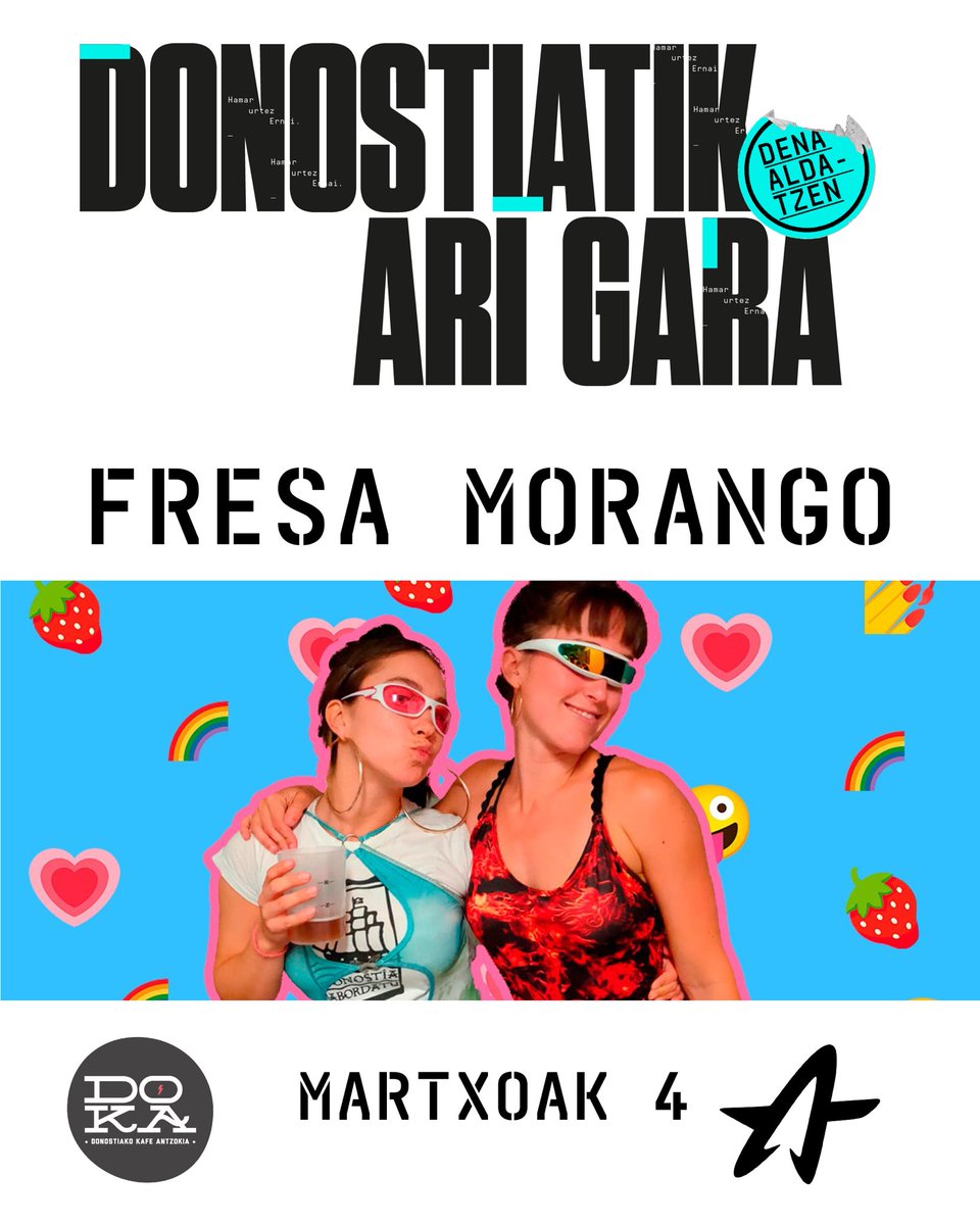 MARTXOAK 4 // FRESA MORANGO🥰🤪🤘
Sarrerak Platero eta Herria tabernan, ez galdu!💥💥