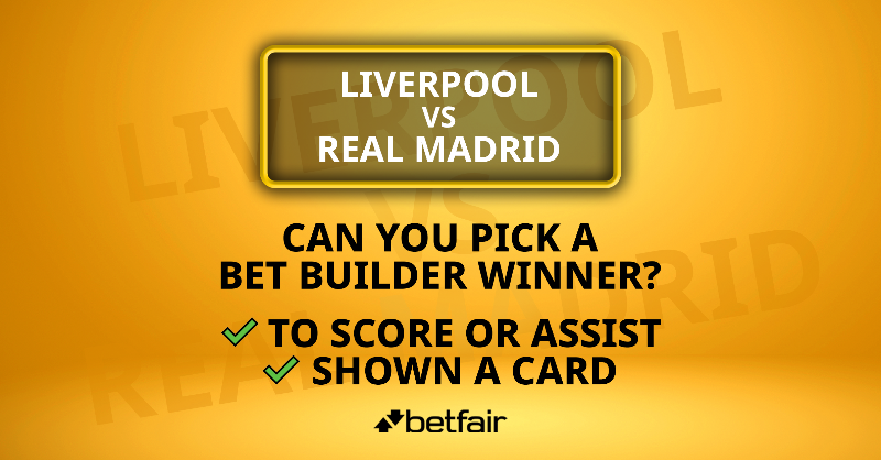 Betfair's tweet photo. 🎁 BET BUILDER COMP

To celebrate our Liverpool/Real Madrid Bet Builder offer we're giving away 2 x £25 free bets

To be in with a chance of winning RT &amp; reply with:

⚽️ Player to Score or Assist
📒 Player to be carded

✅ In Liverpool v Real Madrid