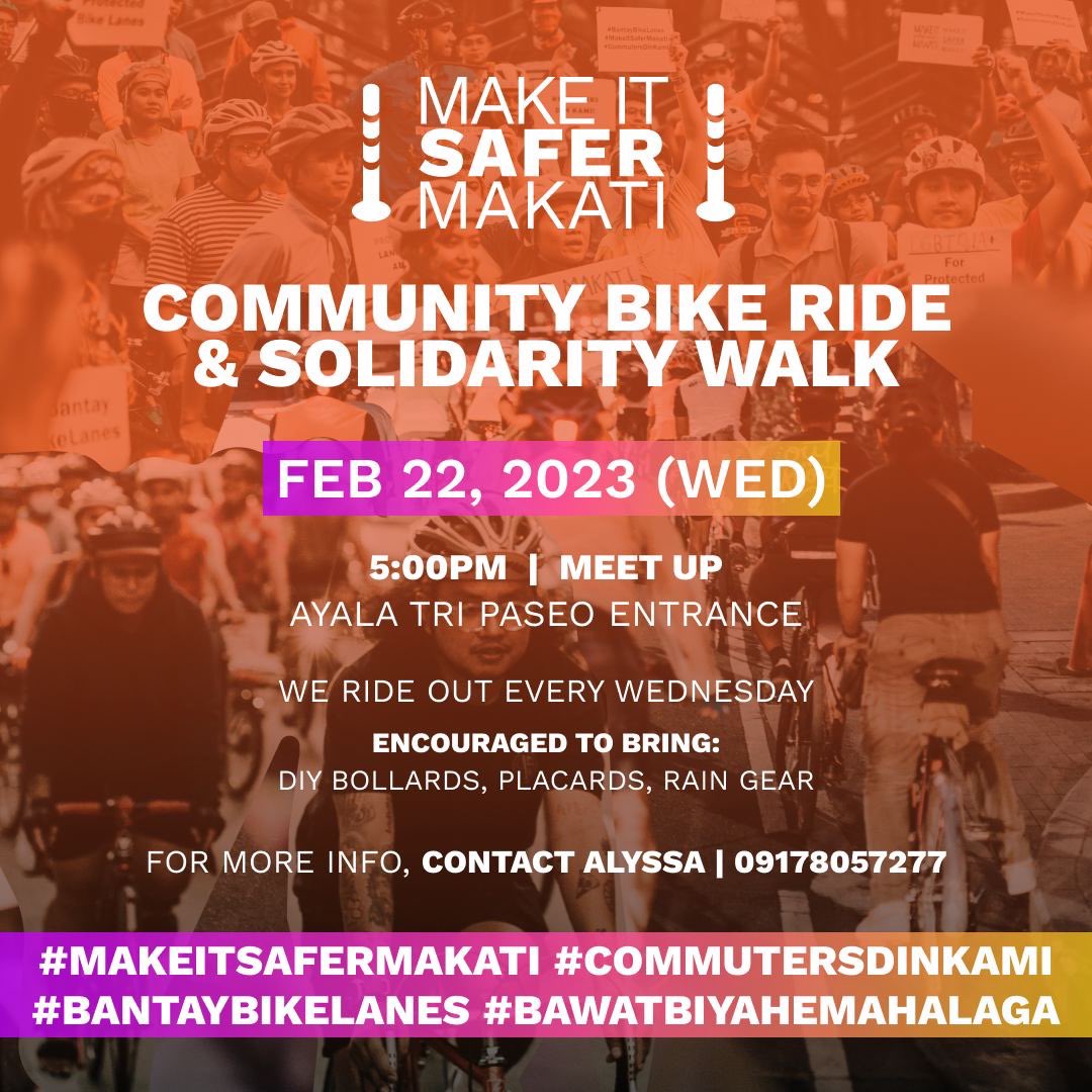 Guys, we’re going to do this again tomorrow. My personal read is that Makati / Ayala Land is bent on enforcing sharrows by March 6 at the expense of commuter safety. Always good to show up and show them why that’s not the way to go.