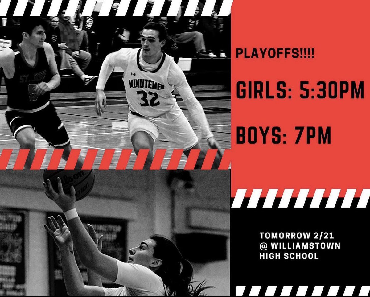🚨BIG GAME DAY🚨 
Girls &amp; Boys DOUBLE HEADER tonight! Come out to cheer us &amp; <a href="/TWPBasketball/">Coach Kiser TWP</a> on👏🏼🏀

🆚 Williamstown
⏰ Girls 5:30pm • Boys 7:00pm
📍 Williamstown HS
🔴 Wear red 
🎟️ Adults $3 • Students $2 
**one ticket gets you into both games**

<a href="/WTHS_Athletics/">WTHS Athletics</a> | #NoExcuses