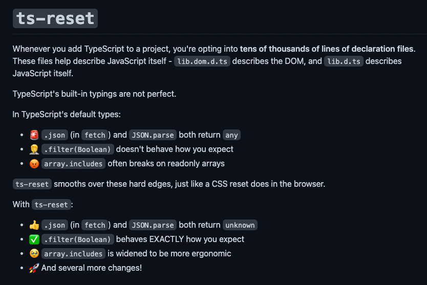 mattpocockuk's tweet photo. I'm going to stare at this readme for 5 minutes every day to see if I can improve it.

That first impression of your project has to be bulletproof.

Here's what it looks like after today's tweaking: https://t.co/YQYBp4l6Uc