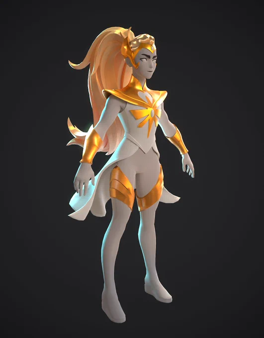 Some test renders for She-Ra, currently creating textures. 