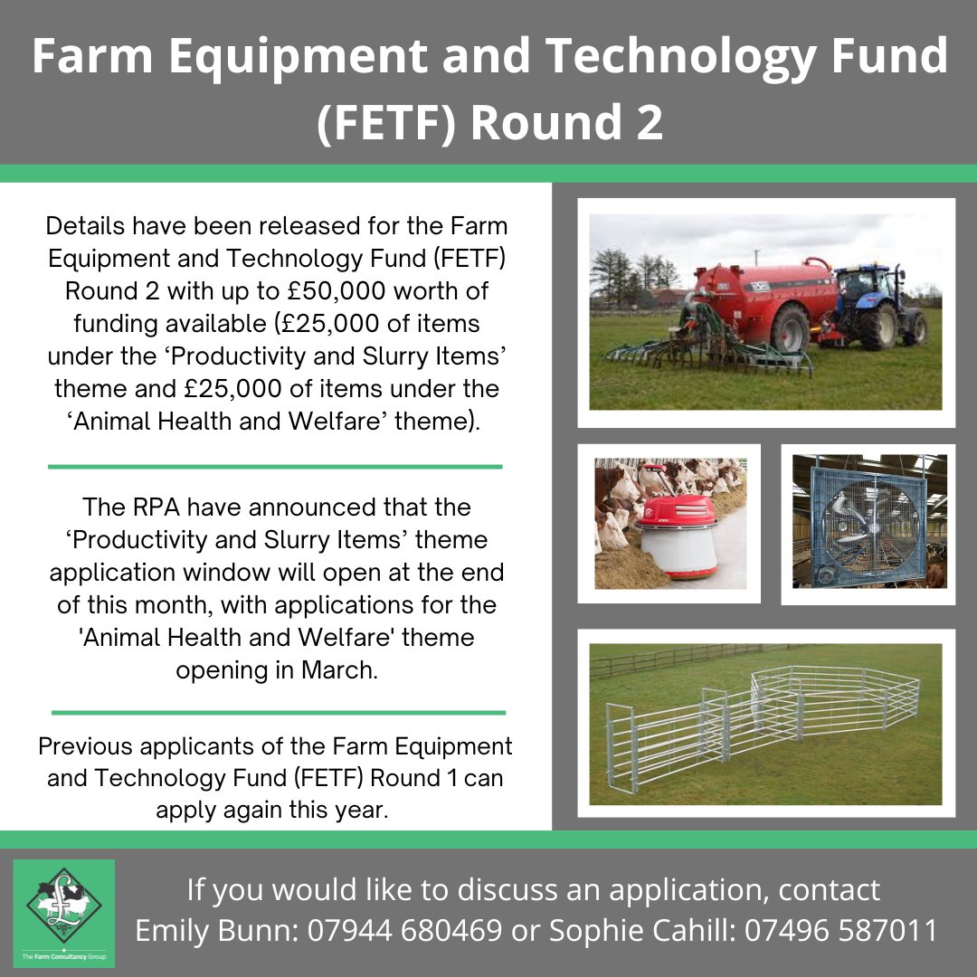 DBLBuyingGroup's tweet photo. 📢📢📢Farm Equipment and Technology Fund (FETF) Round 2
Details have been released for the Farm Equipment and Technology Fund (FETF) Round 2 with up to £50,000 worth of funding available. For more details.... https://t.co/kVkiu7LZ1h https://t.co/PSs5ZQG9Xr