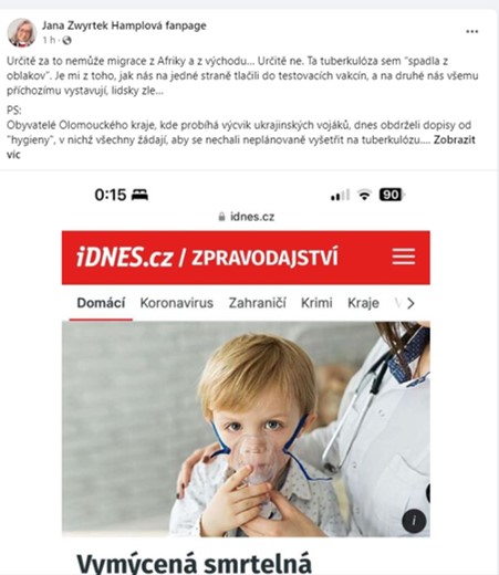 NEOVLIVNICZ's tweet photo. Databáze lží: Senátorka Hamplová a vyšetření na tuberkulózu.

Senátorka a právnička šířila nepravdivé informace z řetězových mailů. Hygienici jednoznačně popřeli, že by svolávali k mimořádným vyšetřením na tuberkulózu.

https://t.co/OKX9OUIp2D https://t.co/4r6N4wtlwf