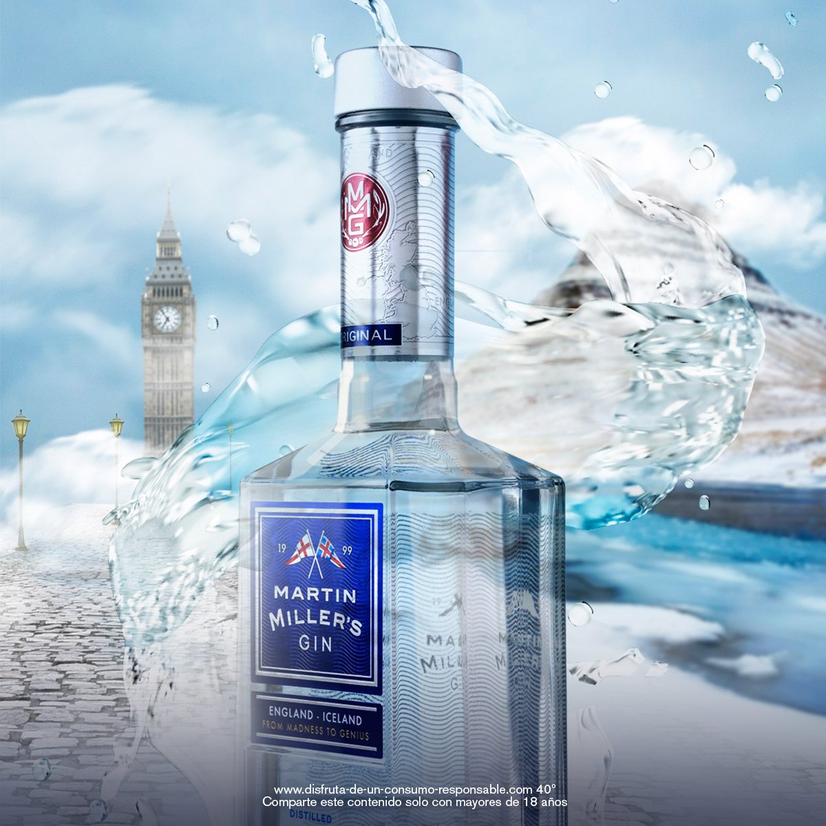 La gran tradición inglesa de destilación se une a la pureza del agua islandesa para crear algo único, de una calidad refinada e inigualable.

#MartinMillersGin #Islandia #Inglaterra