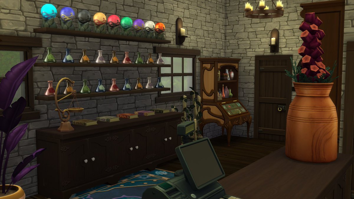 KeepCalmAliOn's tweet photo. ☕️Legends &amp; Lattes☕️

I built a cute, rustic street inspired by L&amp;L, written by @TravisBaldree. Includes Viv's coffee shop and apartment as well as an apothecary and cottages.

No CC.
Gallery ID: alison291188

#TheSims4 #ShowUsYourBuilds https://t.co/y0HRUBPCOT