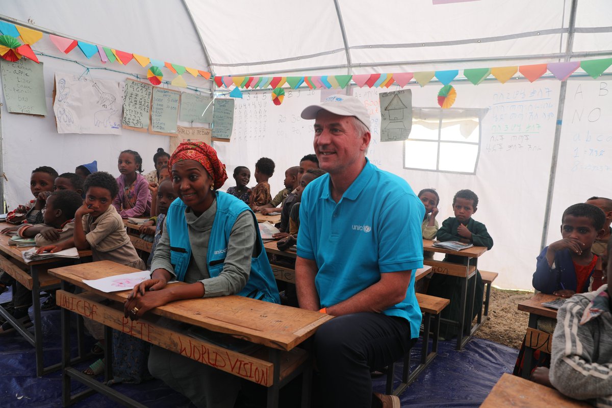 WorldVisionEth's tweet photo. Peter MacDougall, the Deputy Minister of @GAC_Corporate , @UNICEF Global Dir of Education @RobertG_Jenkins, &amp; other delegates visited Dabat Shemelako primary school to see the progress of @WorldVision's #BeteProject, funded by UNICEF with US$ 750,000. https://t.co/np9YIMrTc2