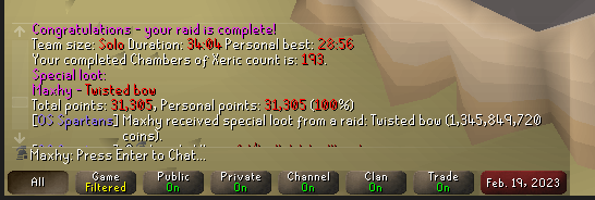 Maxhican's tweet photo. So this happend...

192 Kc - Arcane pray scroll + Olmlet
193 Kc - T-bow

WTF is my CoX luck https://t.co/ieVQtfcsf5