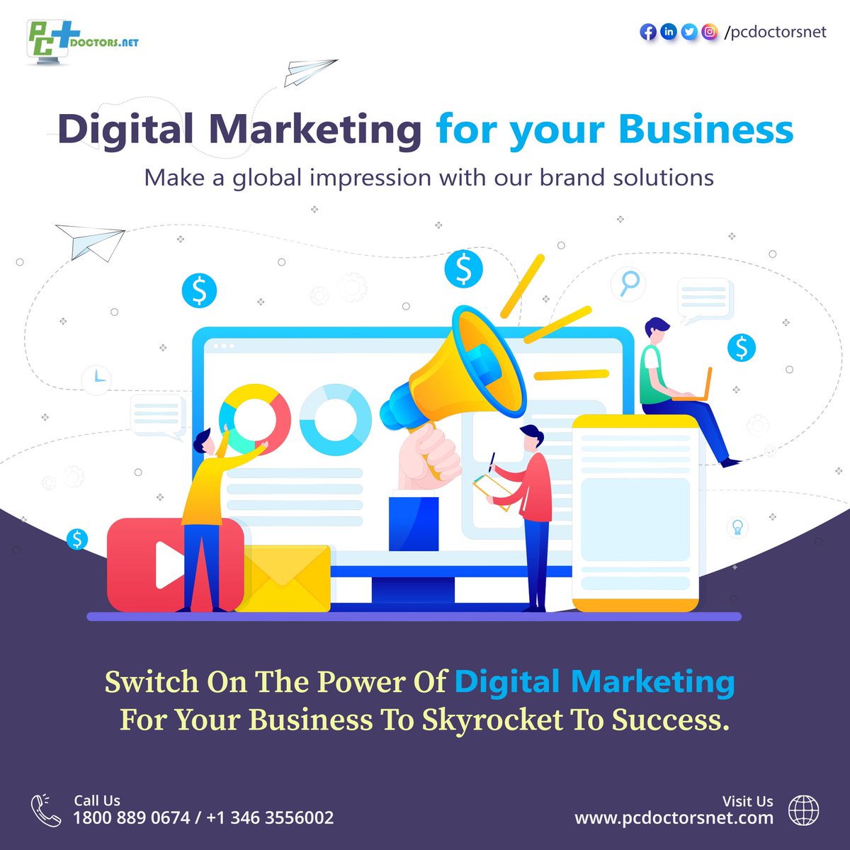 pcdoctorsnet's tweet photo. Every Business is Unique and therefore the #MarketingStrategy has to be unique as well. 

PC Doctors .NET #DigitalMarketingServices helps your business Skyrocket to Success.

📞 +𝟏 𝟑𝟒𝟔 𝟑𝟓𝟓𝟔𝟎𝟎𝟐/𝟏𝟖𝟎𝟎 𝟖𝟖𝟗 𝟎𝟔𝟕𝟒
🌐 https://t.co/lIFRcwEn07

#digitalmarketingagency https://t.co/NeOZlDf7T5