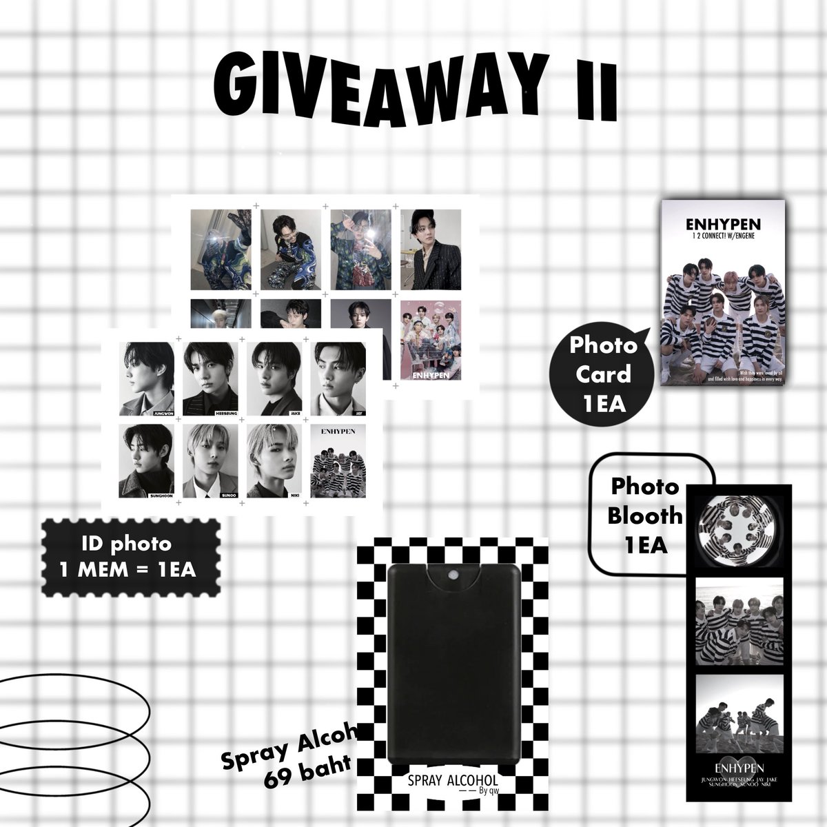 iamqtfiig's tweet photo. พร้อมส่ง 🌟💗(ราคารวมส่งแล้วนะคะ)
set giveaway 40บาท 
(postcard2 idmem1 card1 blooth1)
set giveaway+spray alcohol 69บาท
set giveaway+keyring 79 บาท
(set spray keyring มีอย่างละ10ชิ้น)
ใครสนใจdmมาได้เล้ย 🫶🏻 
#ตลาดนัดenhypen #ตลาดนัดเอนจีน #artworkเอนจีน https://t.co/4BHtJOMxkB