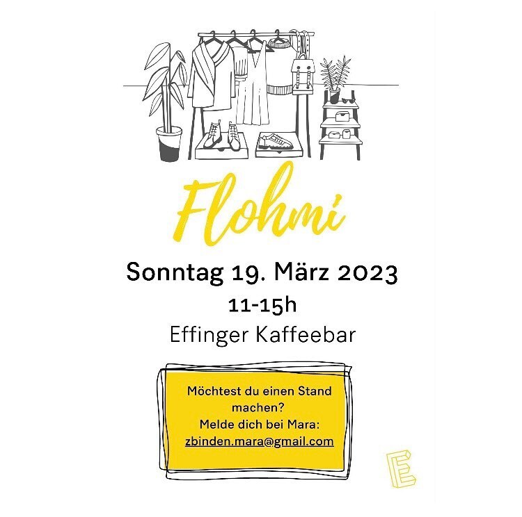 Lust deinen Kleiderschrank auszumisten und deine Sachen zu verkaufen? Oder möchtest du alten Kleidern ein neues Zuhause geben? 👗👞👙

Dann komm an unserem Flohmarkt am Sonntag, 19. März, vorbei und/oder melde dich für einen Stand bei Mara. 

Wir freuen… instagr.am/p/Co7EbPEKzty/