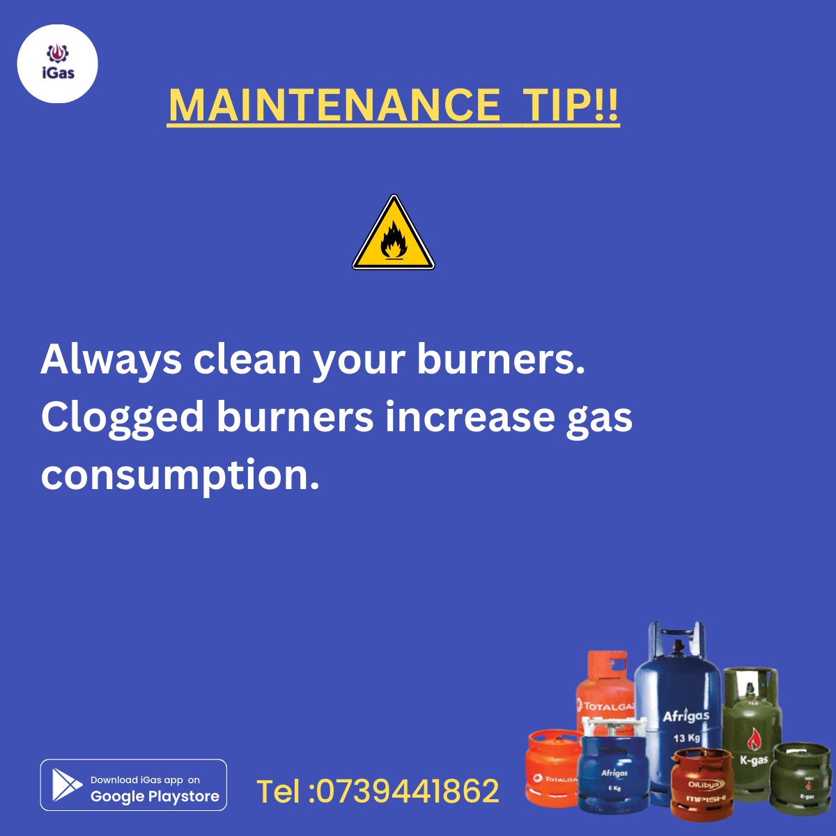 igas_tech's tweet photo. Save gas by regularly cleaning your gas cylinder burners 

#safetytip #cleancooking #cleanenergy #gasvendors #buyandsellgasonline #gas #gasdelivery https://t.co/EgkjNy8Iza