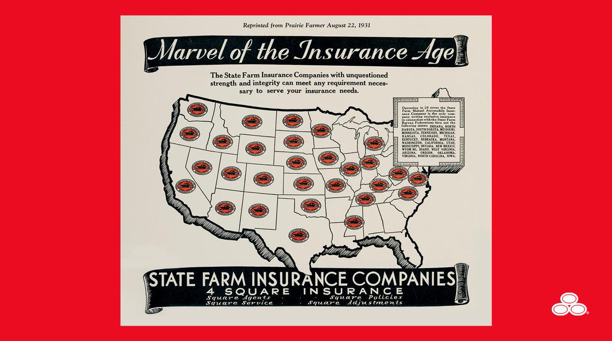 When this ad was published in 1931, <a href="/StateFarm/">State Farm</a> was growing strong and already offering car insurance to customers in 29 states. We've grown (a lot!) since then, but remain committed to helping as many people in as many ways as we can. #Throwback