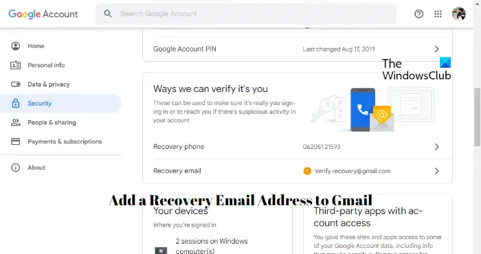 TheWindowsClub On Twitter How To Add A Recovery Email Address To changing-your-primary-email-address