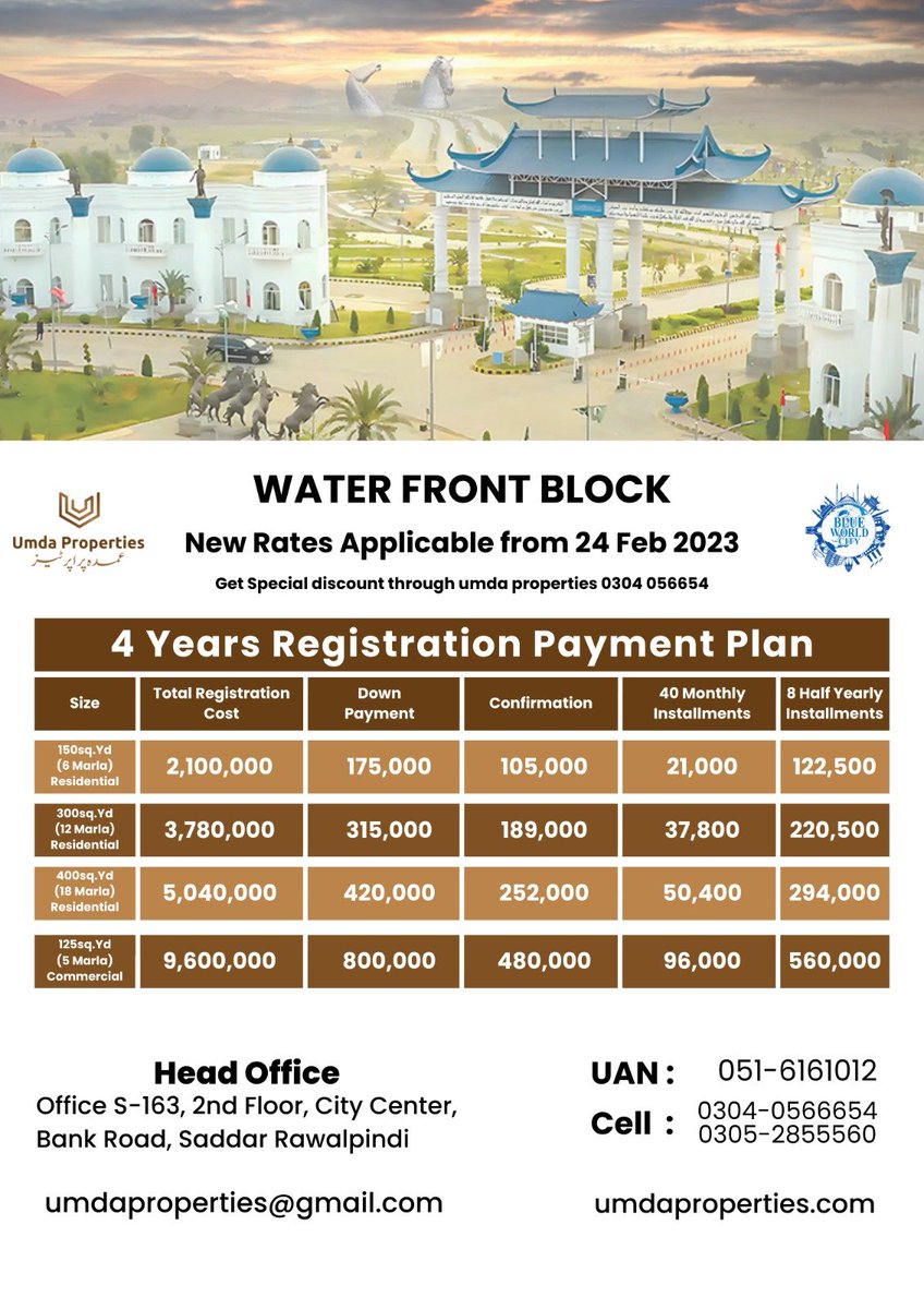 ceo_umda's tweet photo. Looking for a luxurious lifestyle by the waterfront? 

Blue World City's Waterfront District offers just that! With breathtaking views and top-notch amenities, this is the perfect place to call home. 🌊🏡 

#BlueWorldCity #LuxuryLiving #YourDreamHome #ContactUs #شکریہ_لاہور https://t.co/MQUWh1GeCq