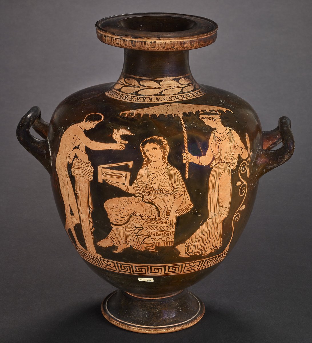 ☂ In Persia, parasols were associated with the king, and formed part of his royal iconography.

In the Greek world, as is shown on this water jar, they were adopted as exclusively feminine items – parasols often feature in scenes of elite women at leisure ow.ly/ShIu50MEGbo