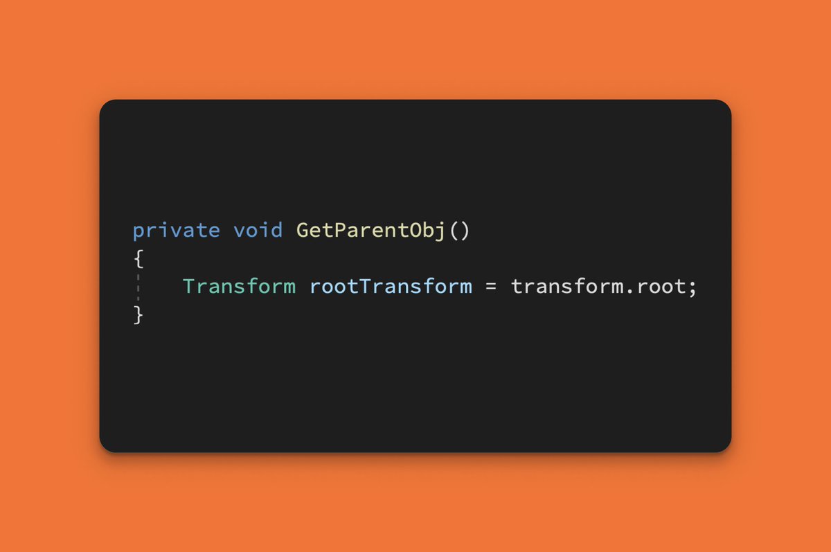 EarlyOwl1's tweet image. 🌟 Quick tip for Unity game developers:

Use the &quot;ROOT&quot; function to access the top-most parent Transform in a GameObject hierarchy easily...

ParentObj ✳️
- Child1
-- GrandChild2
---GrandGrandChild2 ⤴️

#UnityGameDev #ProTip #unity3d #unitytips #indiegamedev #gamedev