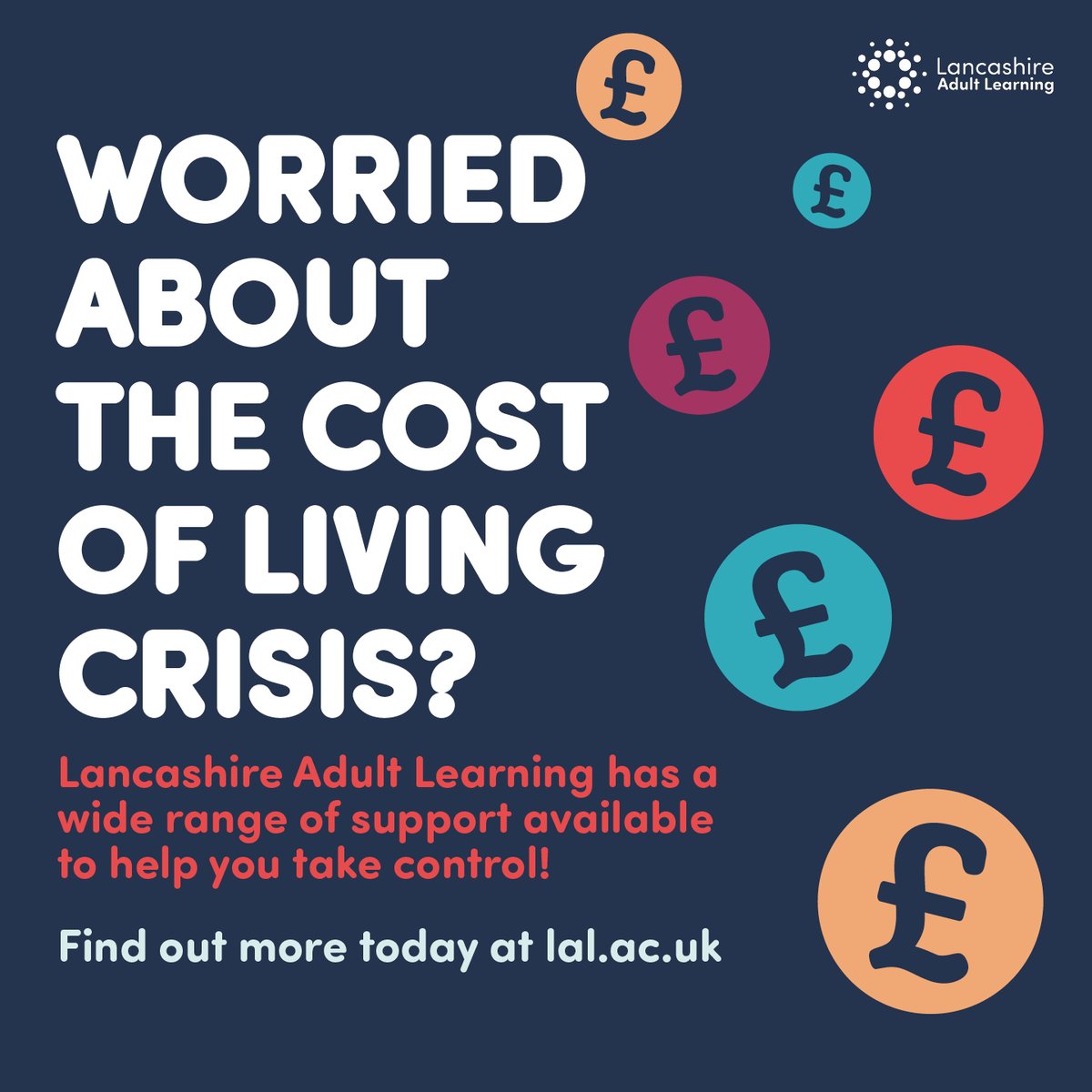 LancsLearning's tweet photo. Saving Money and Improving Well-being, One Course at a Time!

We have launched an initiative to combat the cost-of-living crisis and improve well-being in the local community. 

Read more and register your interest below: 
https://t.co/QXEVyAc33W https://t.co/qqCtsUeLwk