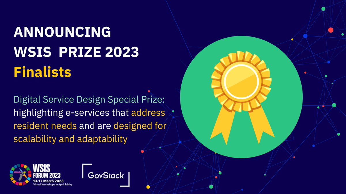 GovStackGlobal's tweet image. We are excited to announce the shortlist for the GovStack @WSISprocess Digital Service Design Special Prize!

The top 10 represent impactful and #UserCentric #DigitalGovernment services designed w/ a #BuildingBlock approach

Find out who made the list: bit.ly/3Sde492